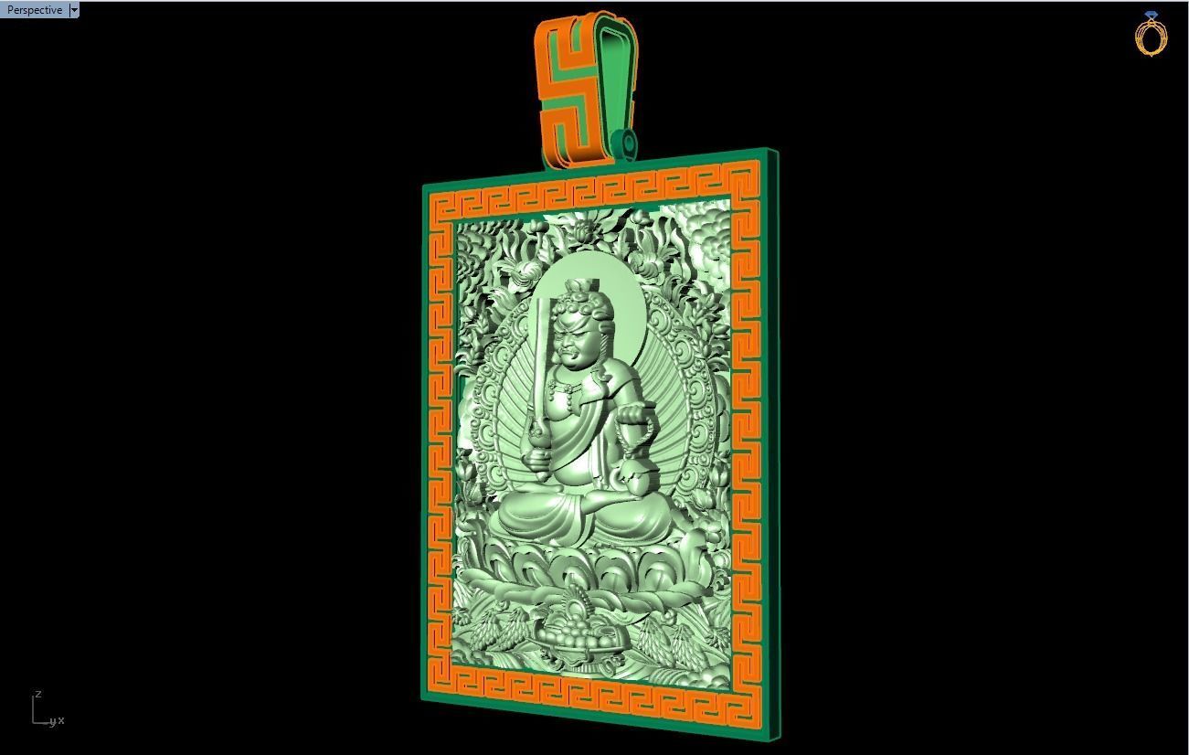Acala Vidyaraja Buddha pendant - Buddha pendant - N21025 3D print model_15