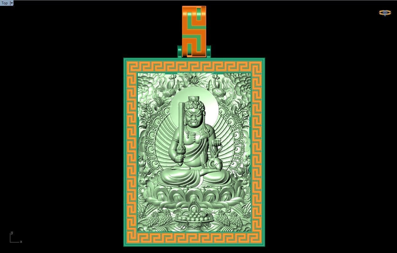 Acala Vidyaraja Buddha pendant - Buddha pendant - N21025 3D print model_11