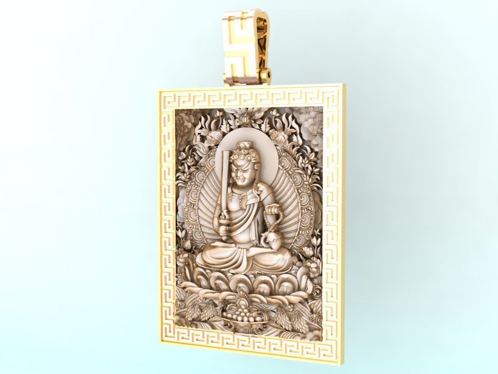 Acala Vidyaraja Buddha pendant - Buddha pendant - N21025 3D print model_9