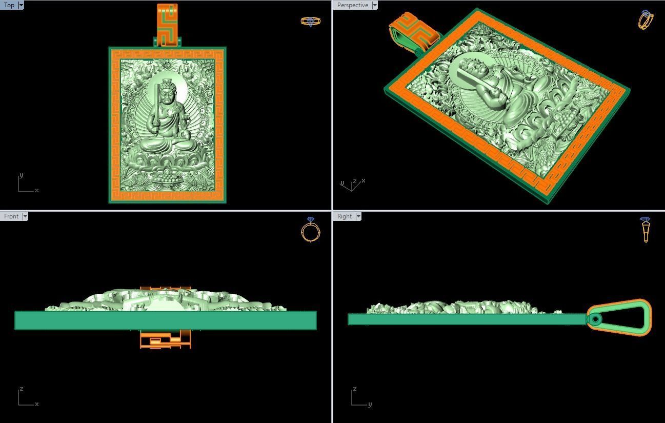 Acala Vidyaraja Buddha pendant - Buddha pendant - N21025 3D print model_10