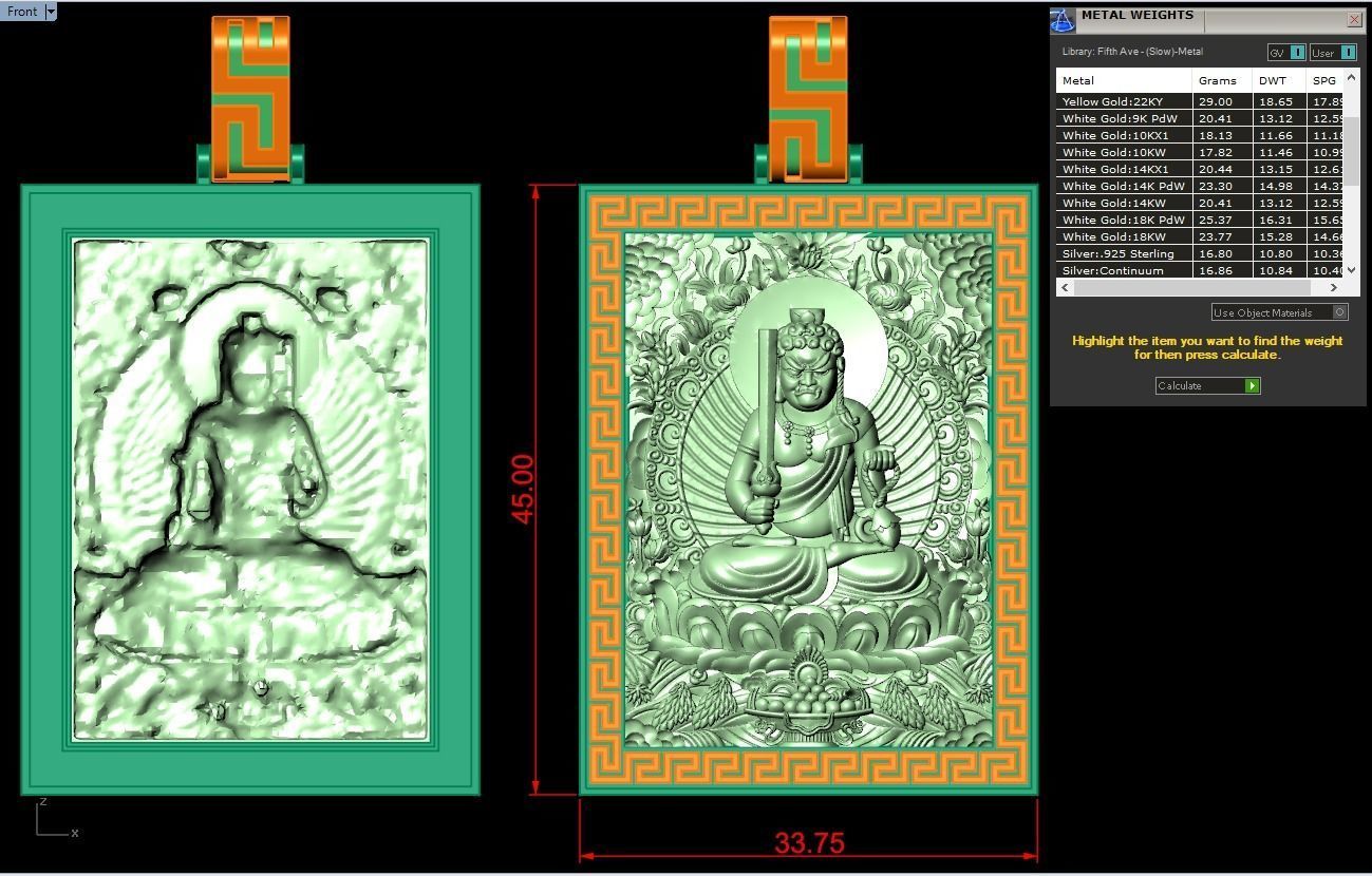 Acala Vidyaraja Buddha pendant - Buddha pendant - N21025 3D print model_4