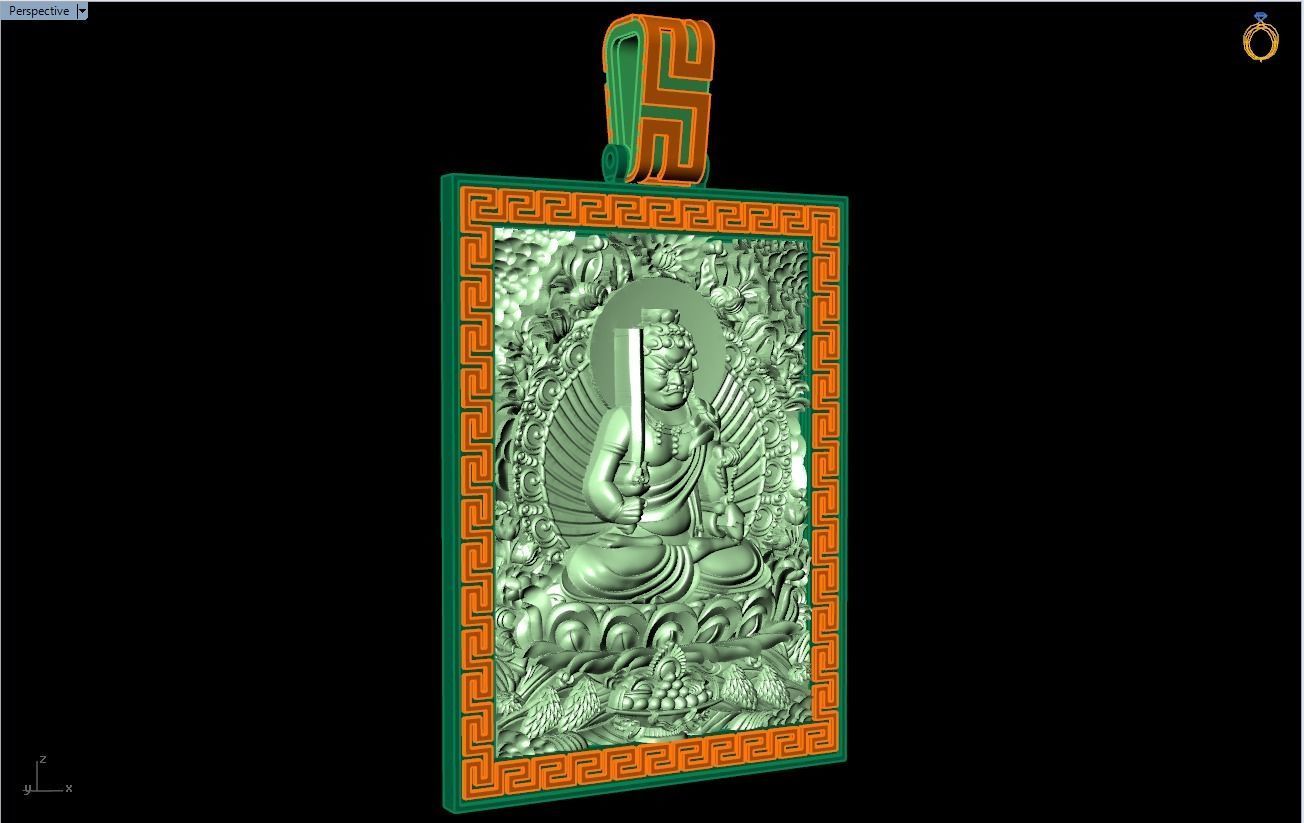 Acala Vidyaraja Buddha pendant - Buddha pendant - N21025 3D print model_14
