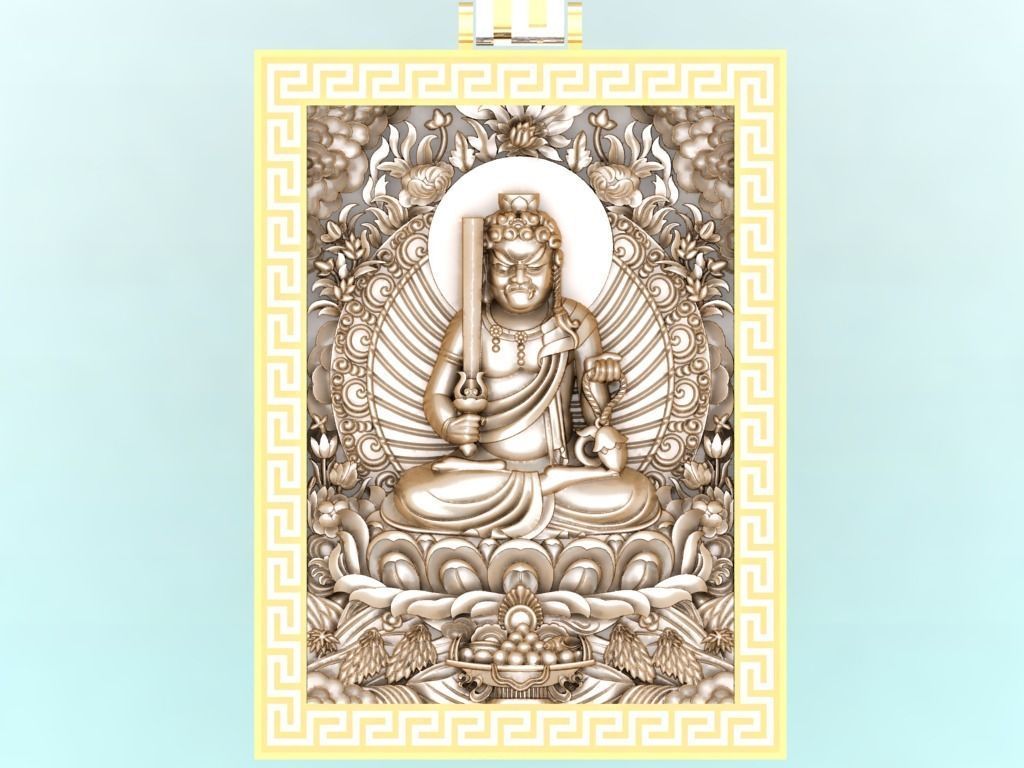 Acala Vidyaraja Buddha pendant - Buddha pendant - N21025 3D print model_6