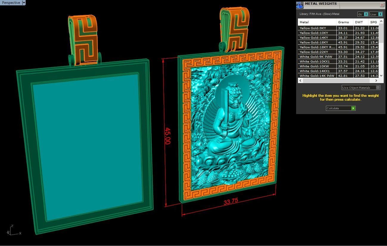 Acala Vidyaraja Buddha pendant - Buddha pendant - N21025 3D print model_3