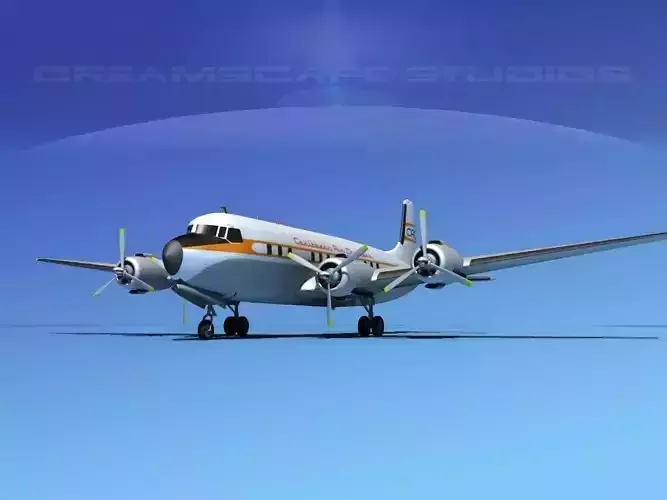 Douglas DC-7B Caribbean Air Charter 3D model