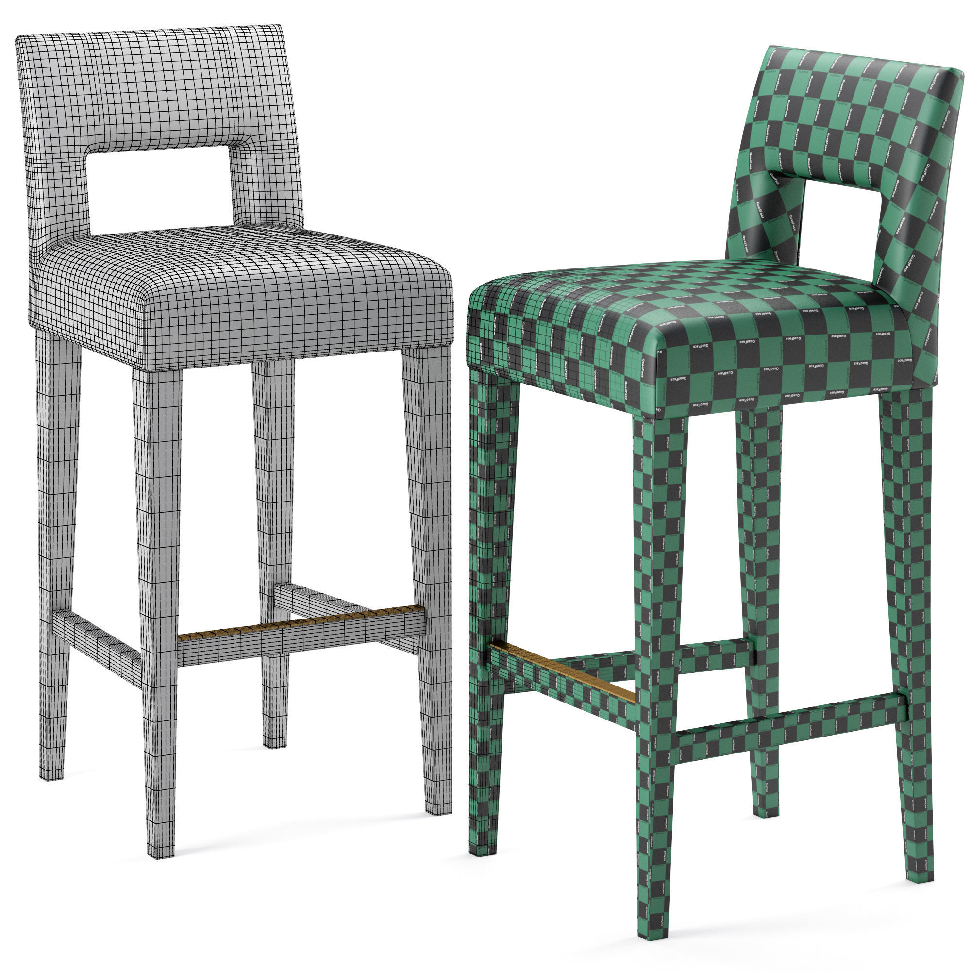 Hugo Bar Stool 3D model_4