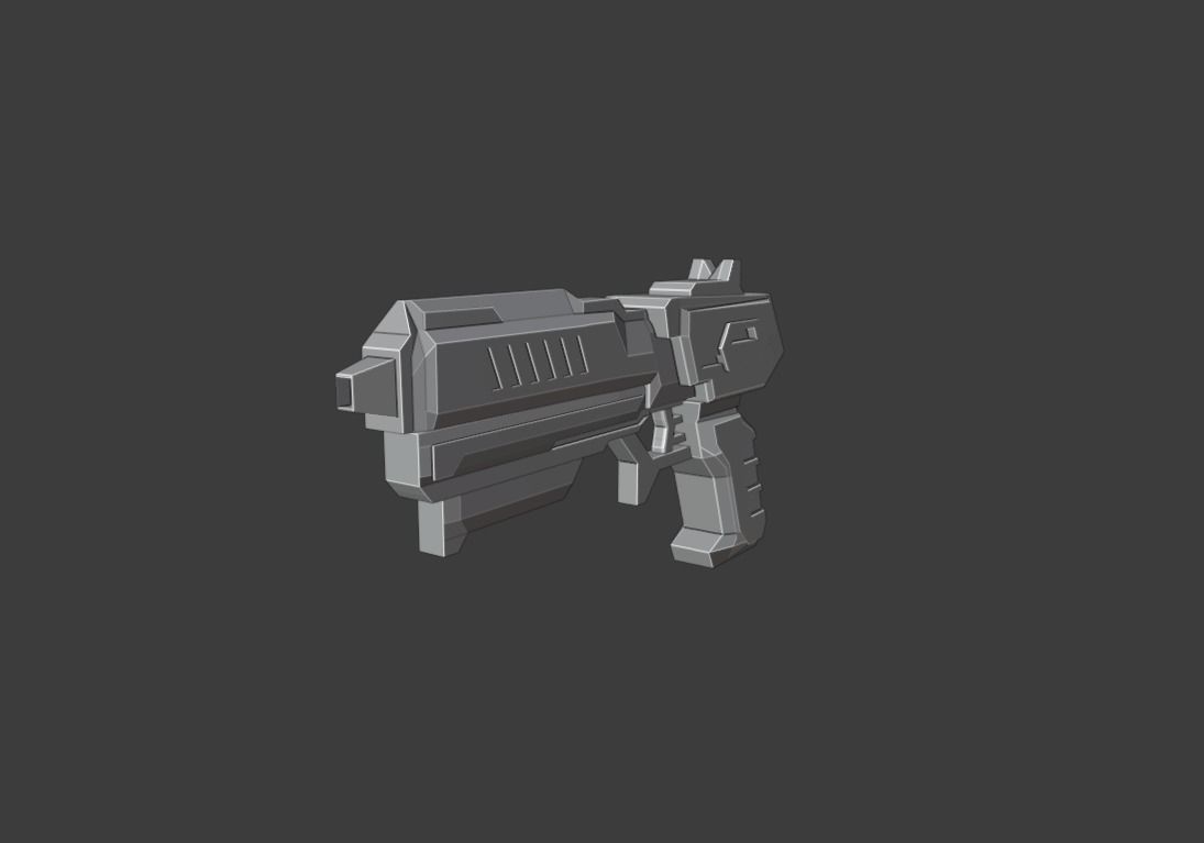 sci-fi gun Free low-poly 3D model_2