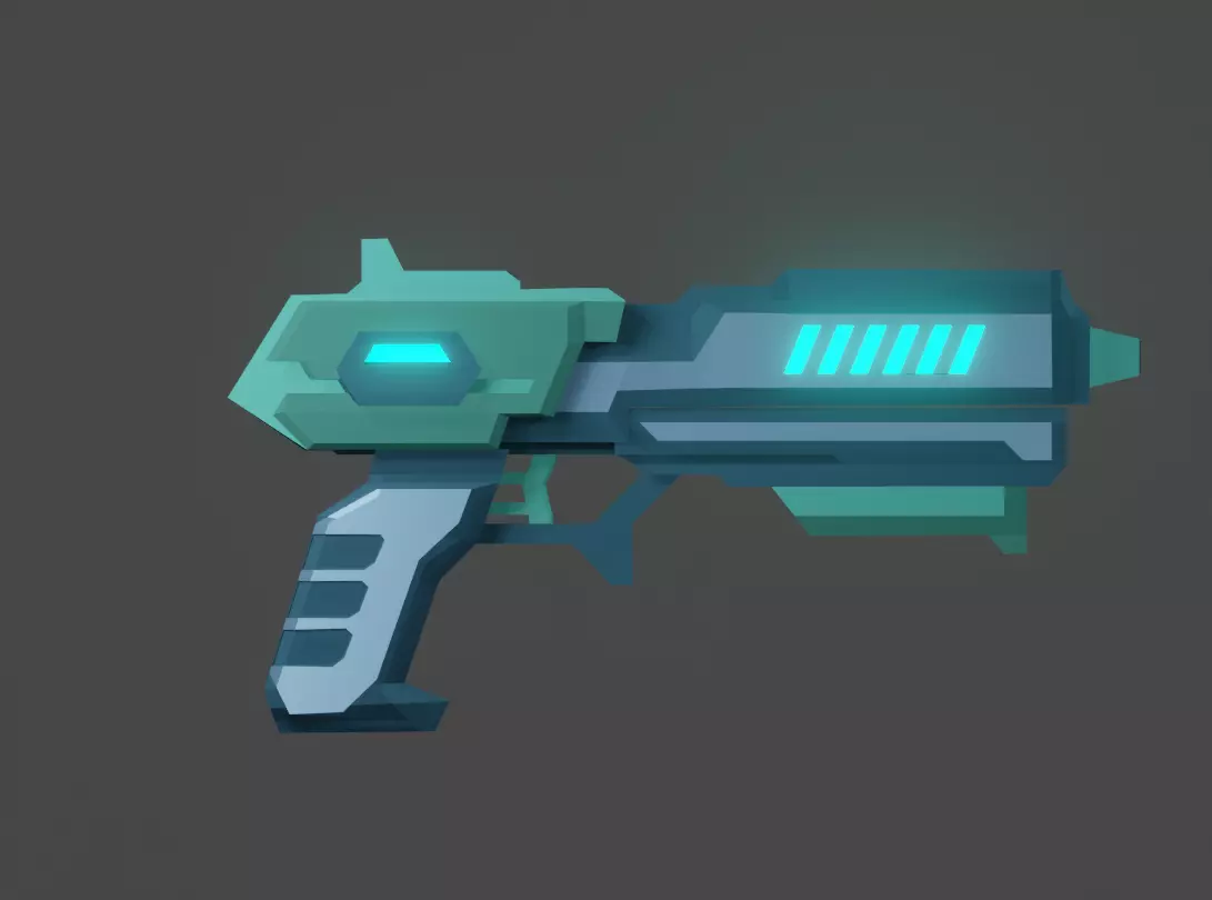 sci-fi gun Free low-poly 3D model_0