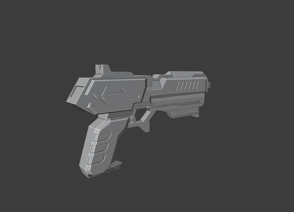 sci-fi gun Free low-poly 3D model_3