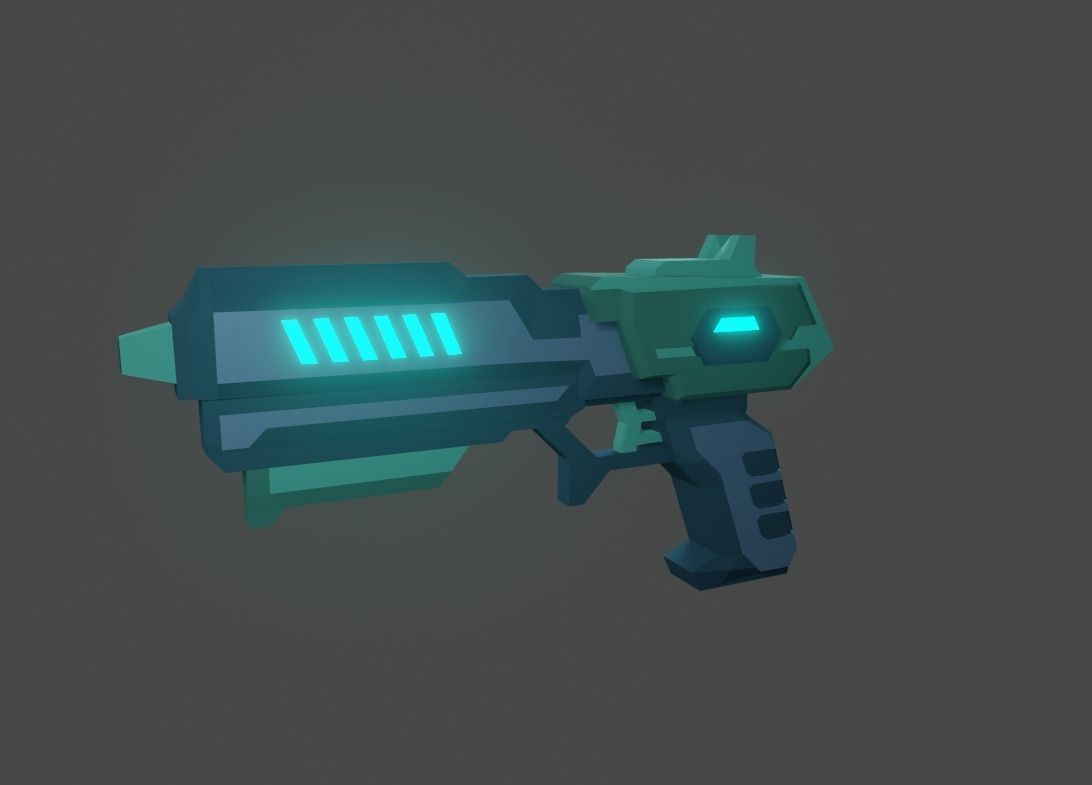 sci-fi gun Free low-poly 3D model_1
