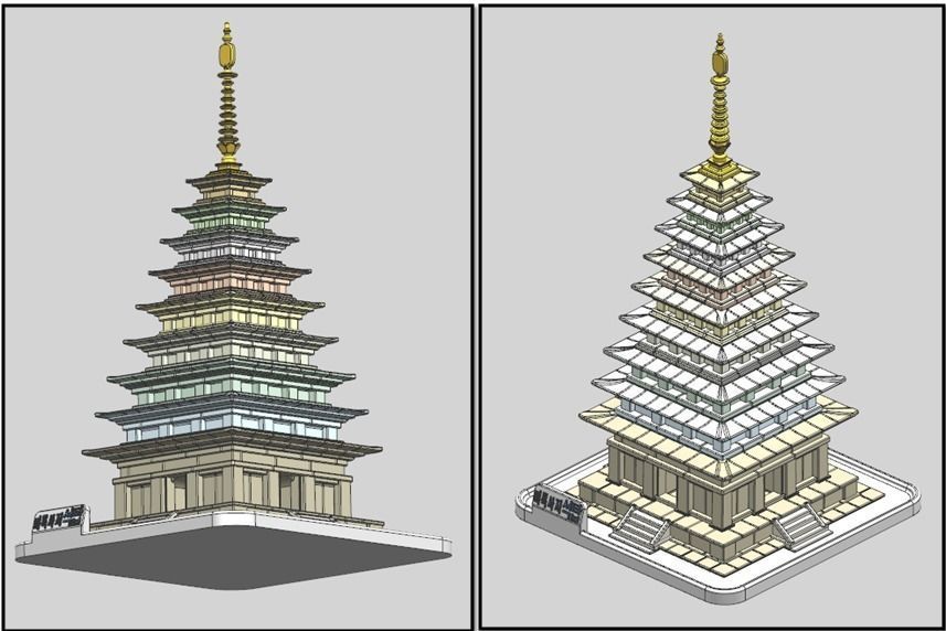 Stone Pagoda at Mireuksa Temple Site 3D model_1