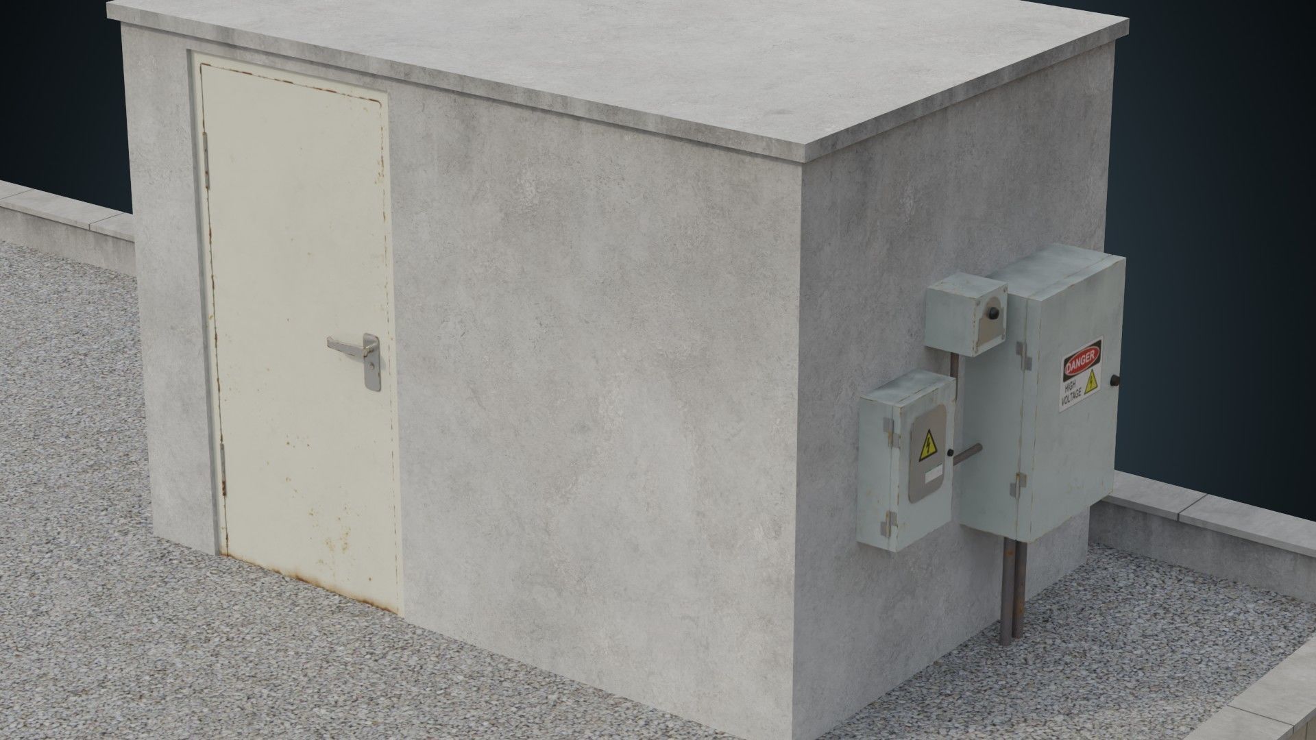 Building 18 Low-poly 3D model_10