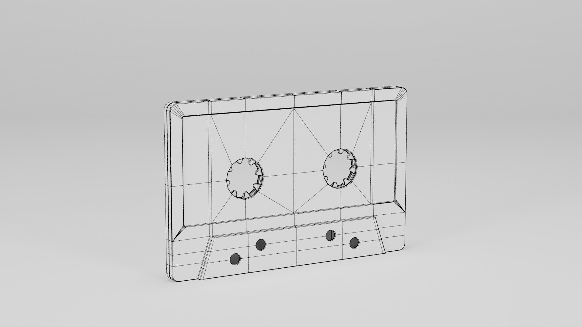 Cassette Tape 100x64x8 Low-poly 3D model_4