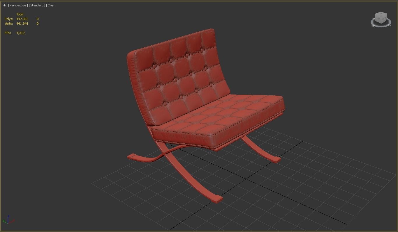 Barcelona Chair 3D model_7