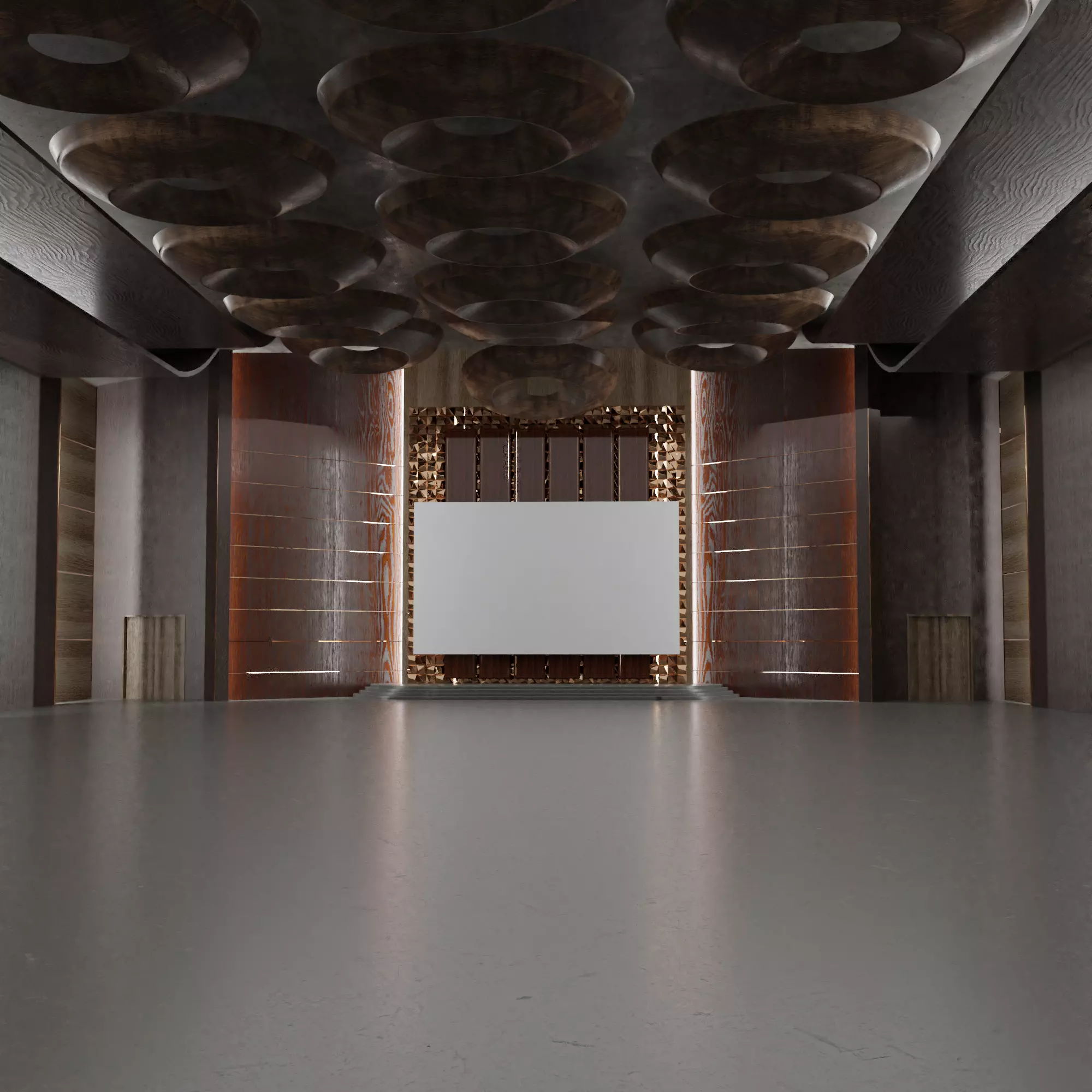 Conference hall Low-poly 3D model_0