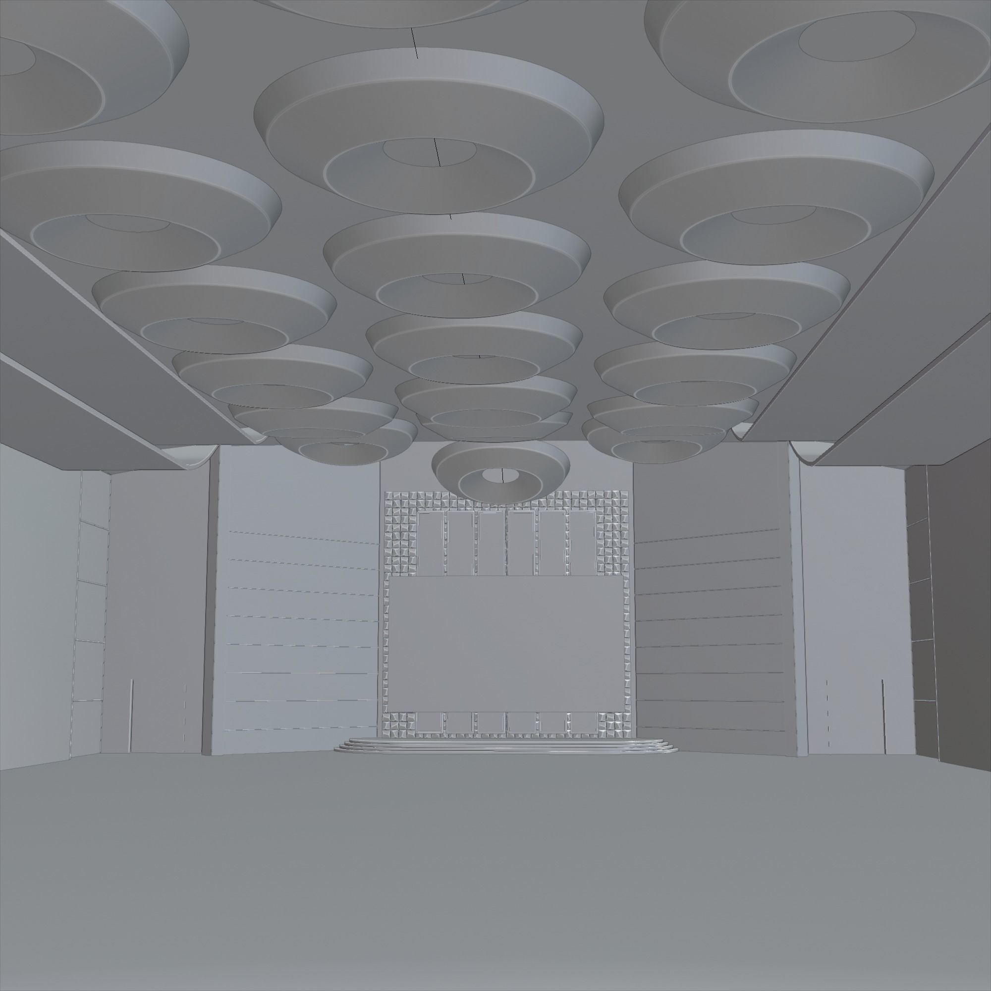 Conference hall Low-poly 3D model_8