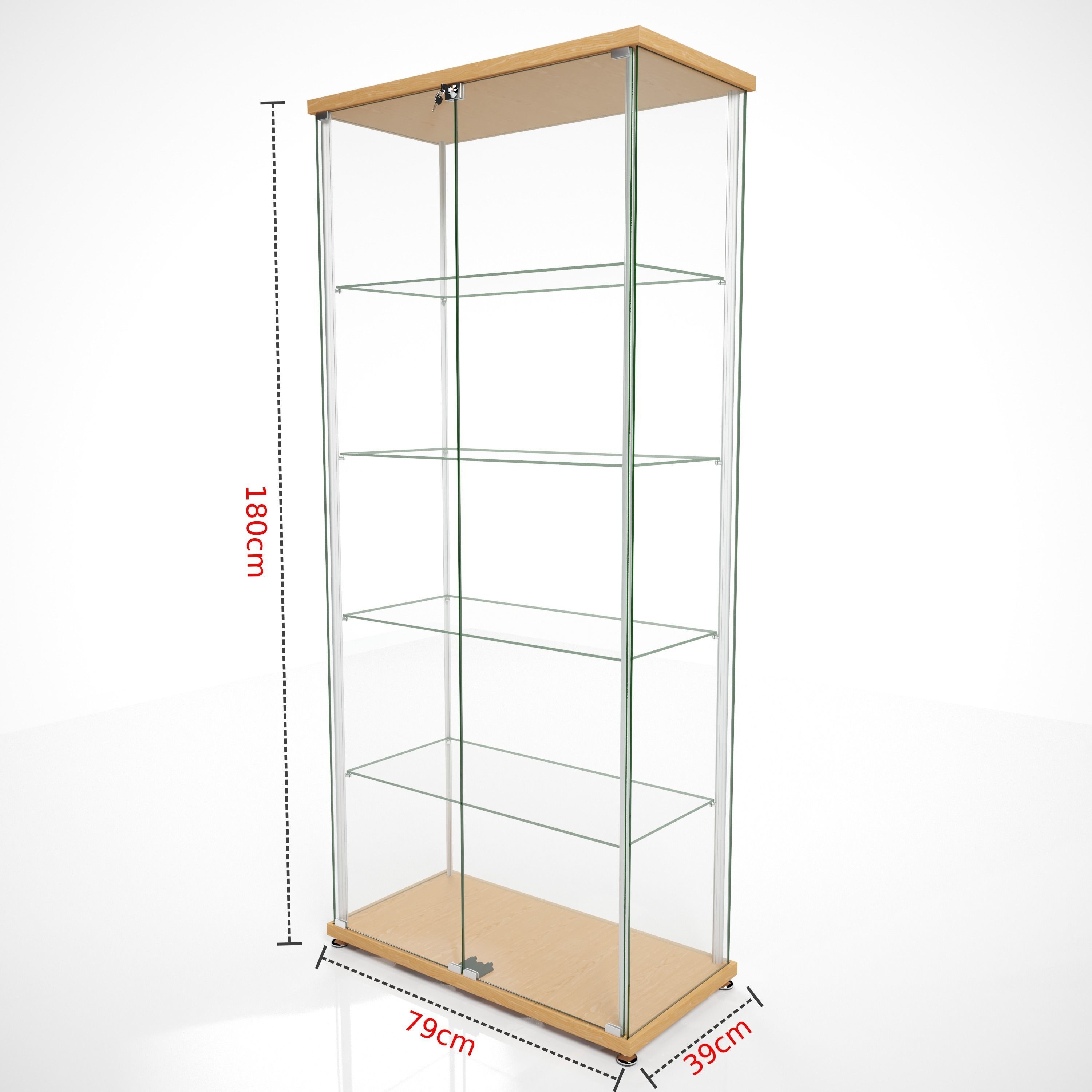 Glass Display Cabinet 39x79 Two Door 3D model 3D model_1