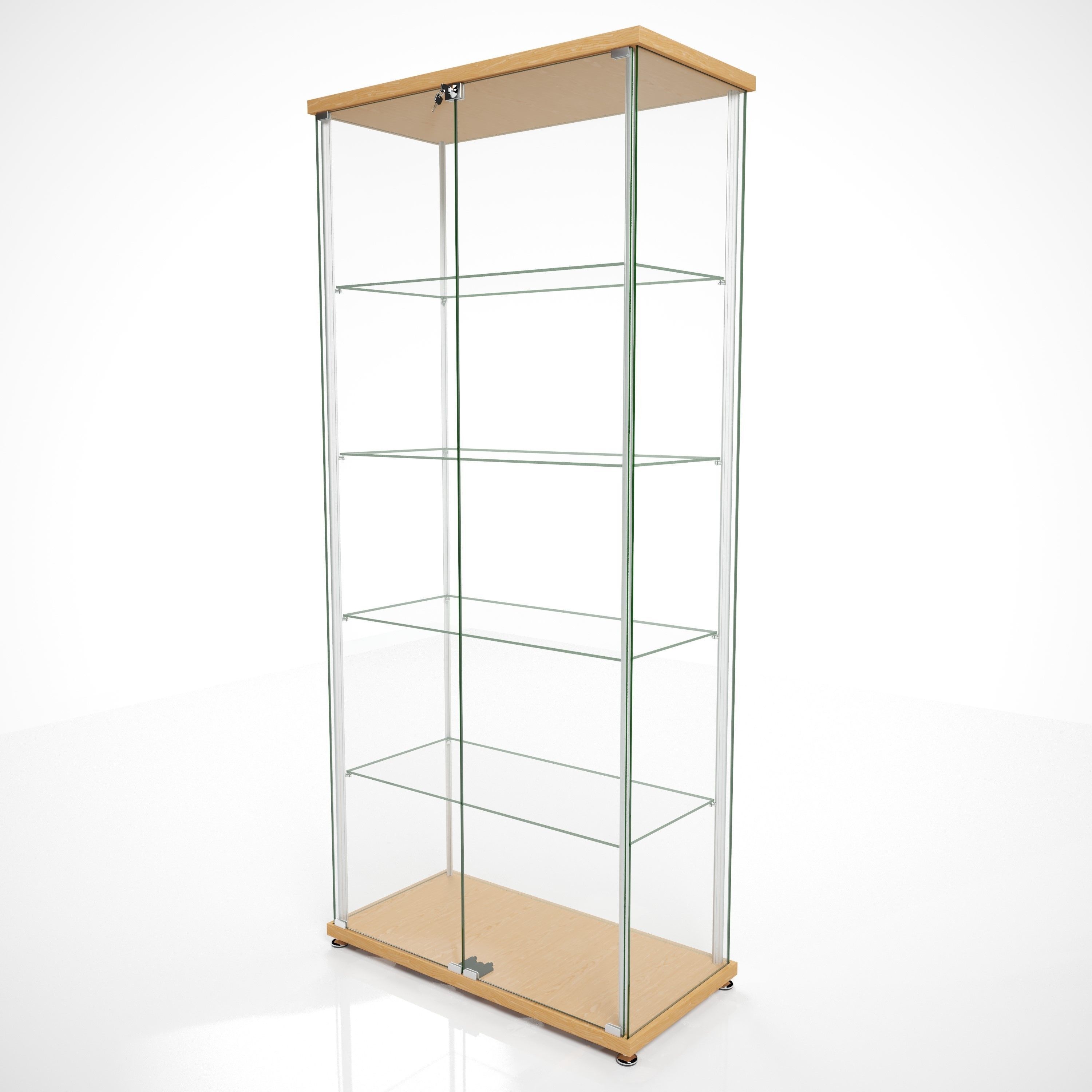Glass Display Cabinet 39x79 Two Door 3D model 3D model_2