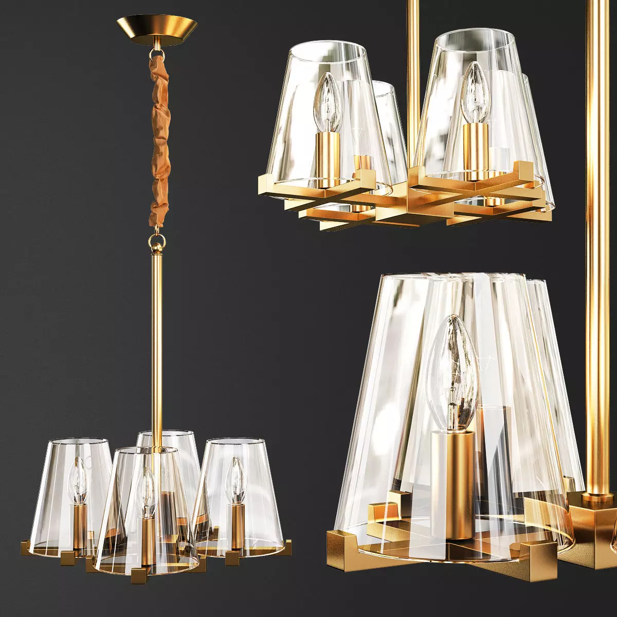 ANKE LUXURY CHANDELIER 2 Low-poly 3D model