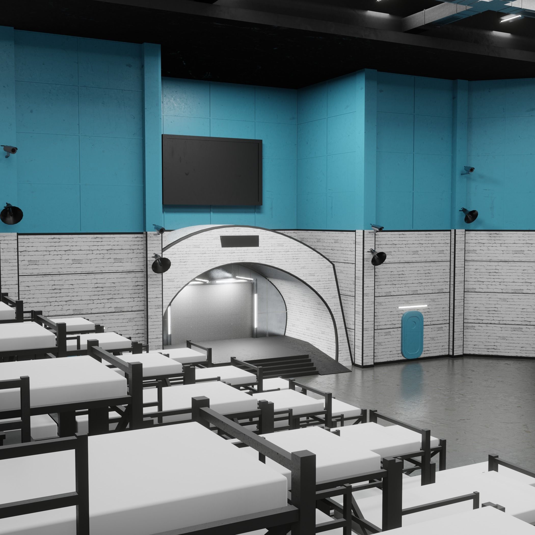 Squid Game Bathroom Sleeping area 3D model  Low-poly 3D model_15