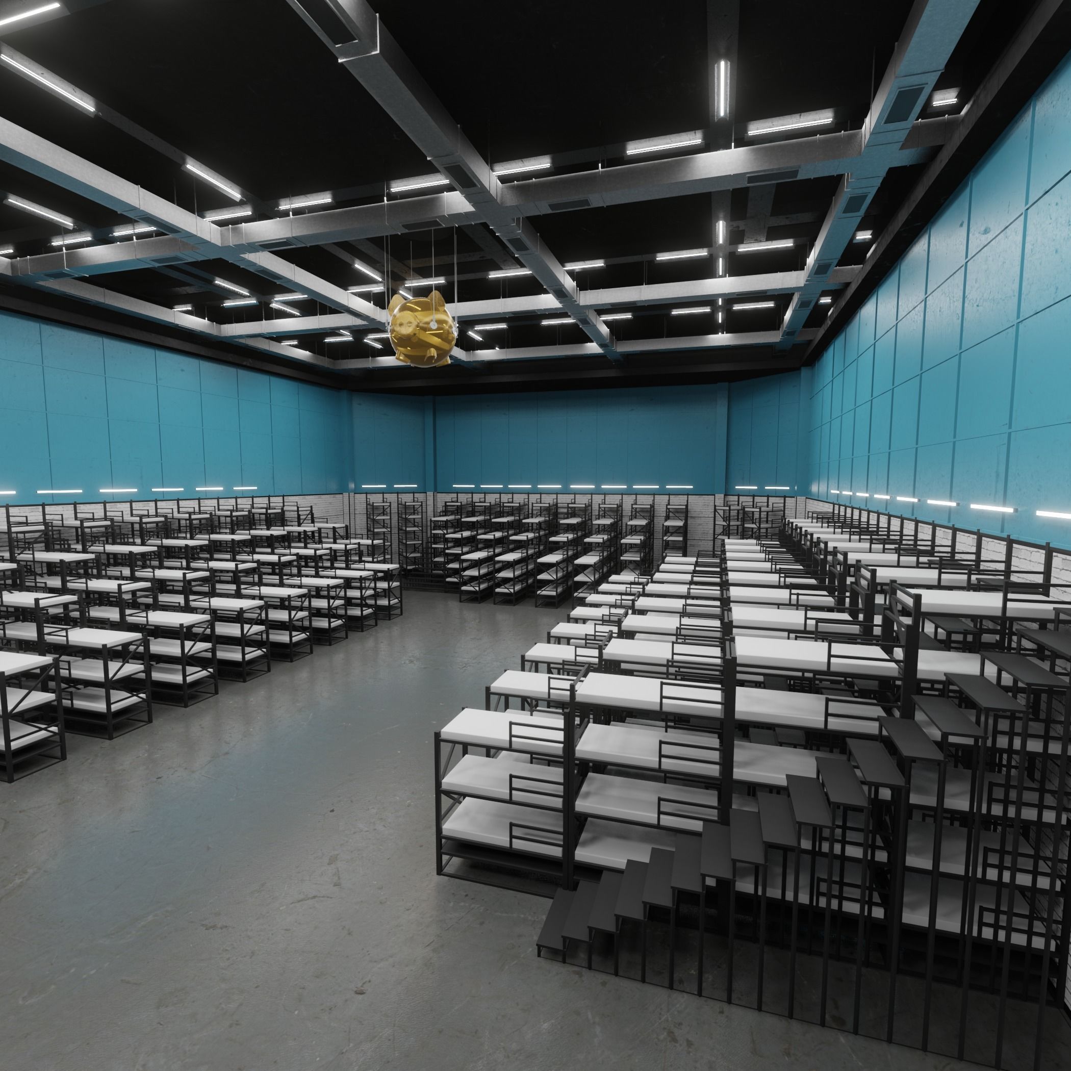 Squid Game Bathroom Sleeping area 3D model  Low-poly 3D model_4