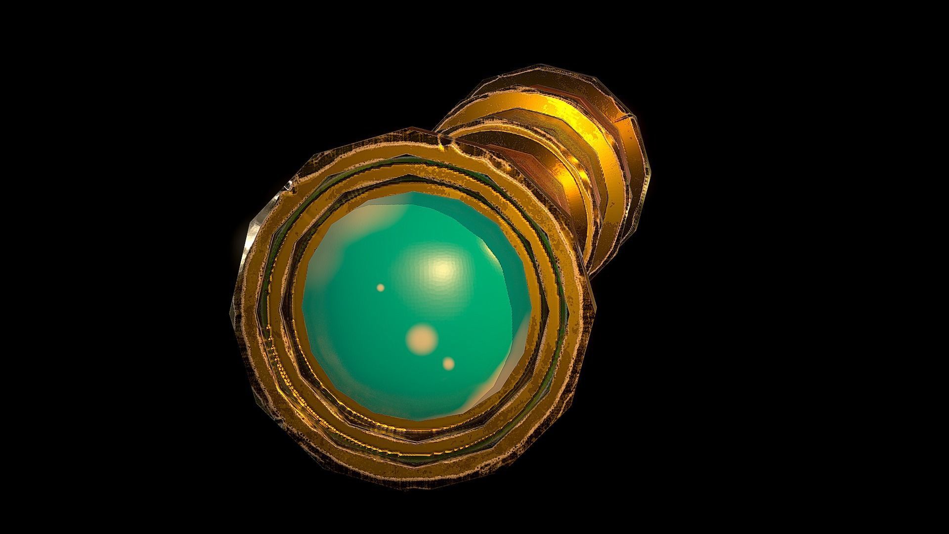 Stylized Pirate Telescope Low-poly 3D model_3