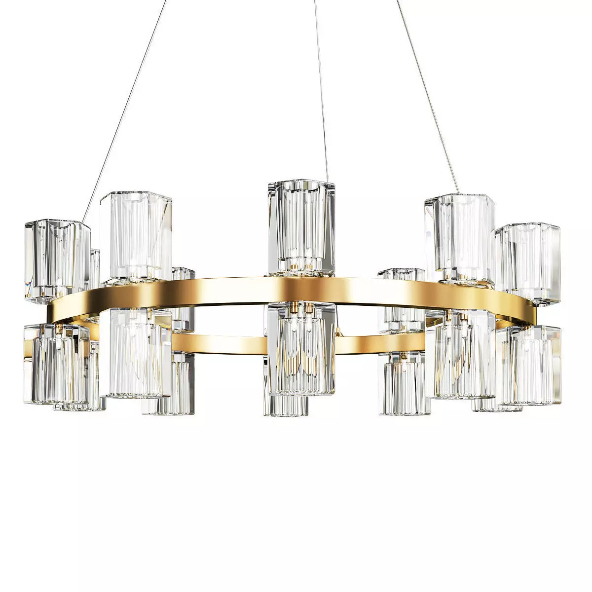 LAMPADARIO BRASS CHANDELIER Low-poly 3D model_0