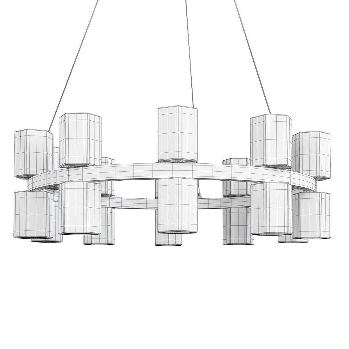 LAMPADARIO BRASS CHANDELIER Low-poly 3D model_1