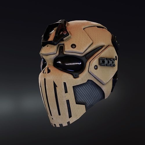 Devtac Ronin Ballistic Mask SKULL Low-poly 3D model