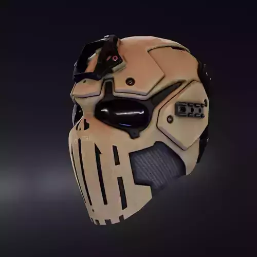 Devtac Ronin Ballistic Mask SKULL Low-poly 3D model
