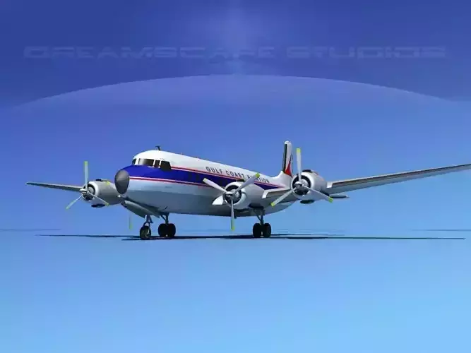 Douglas DC-7B Gulf Coast Aviation 3D model