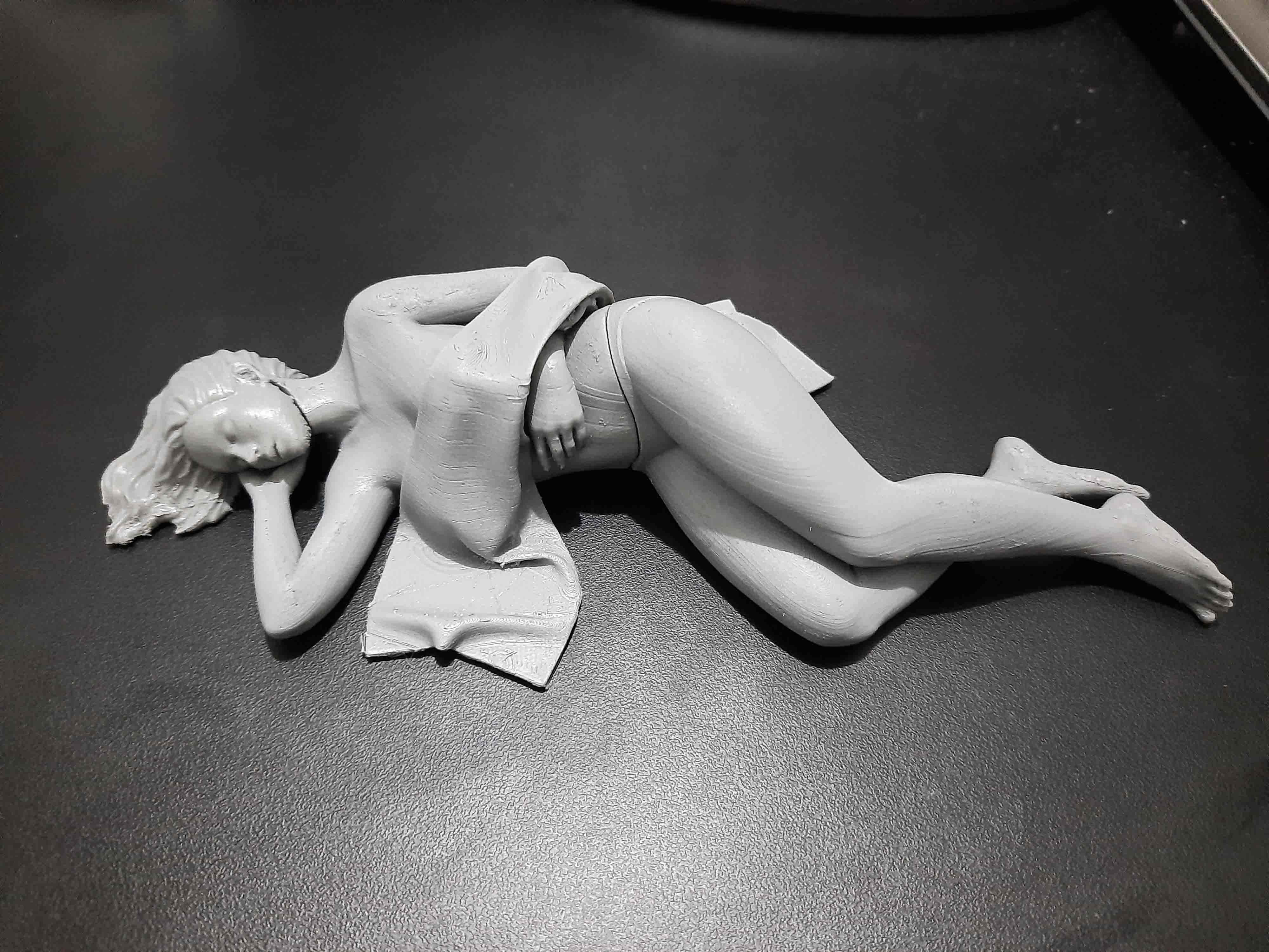 Sleeping girl 3D print model_11