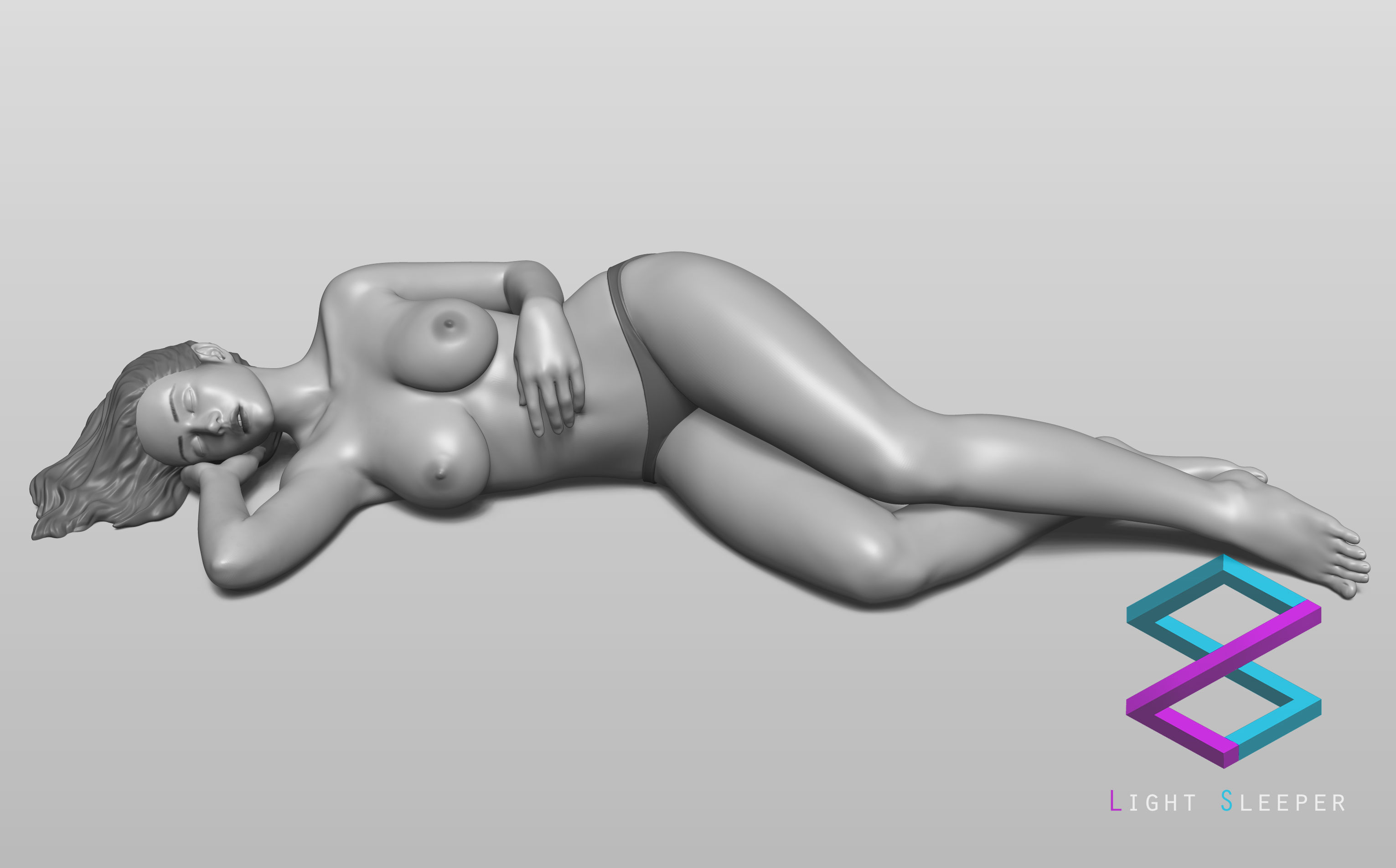 Sleeping girl 3D print model_1