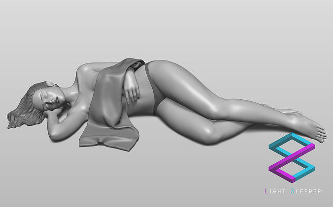 Sleeping girl 3D print model