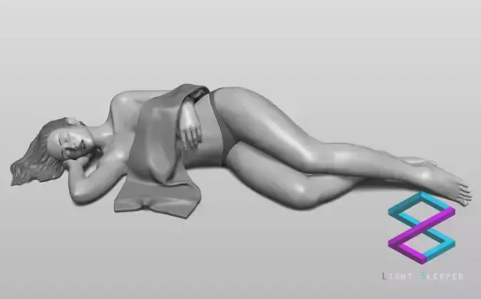 Sleeping girl 3D print model