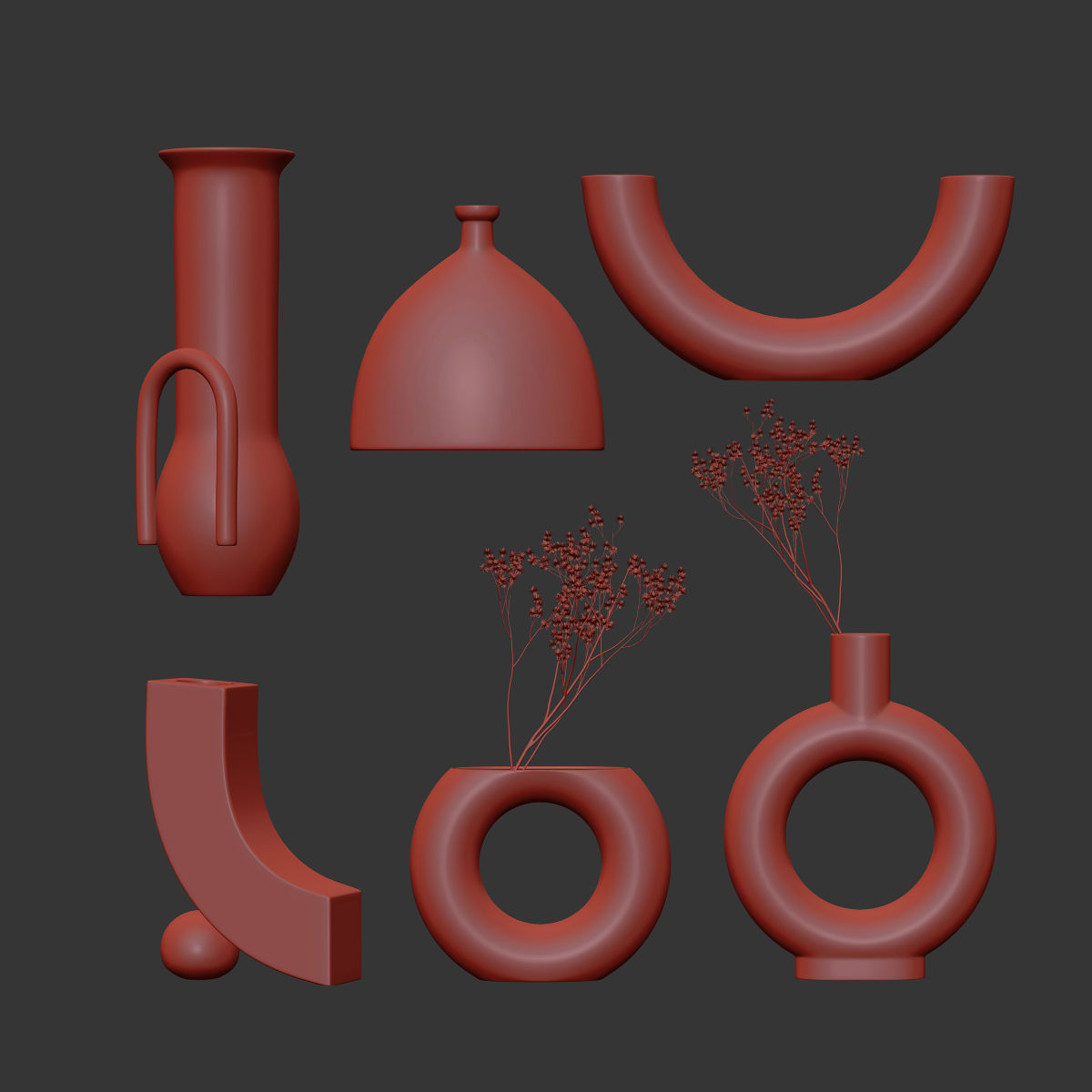 Vases minimalism 3D model_7