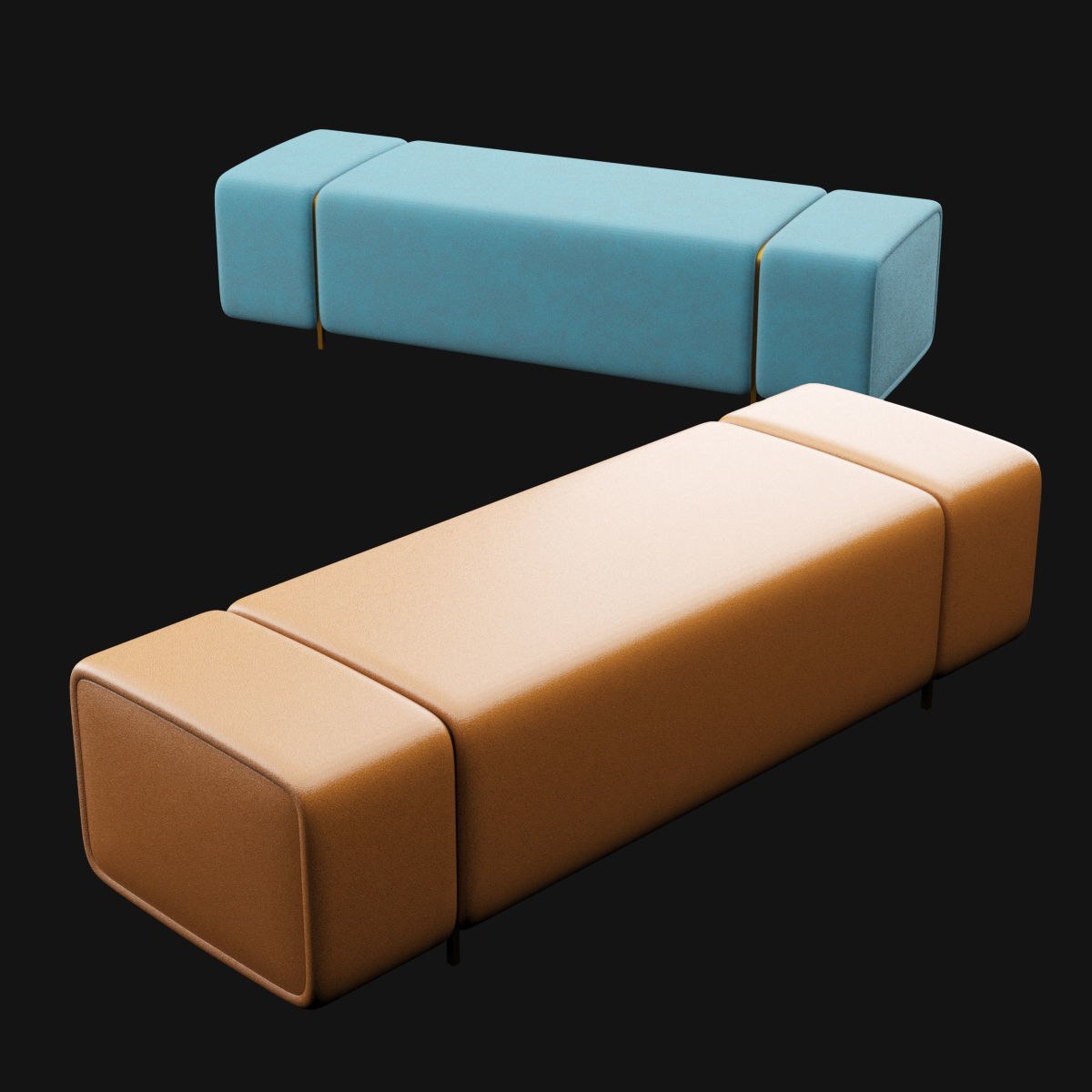 bed bench 8 3D model_4