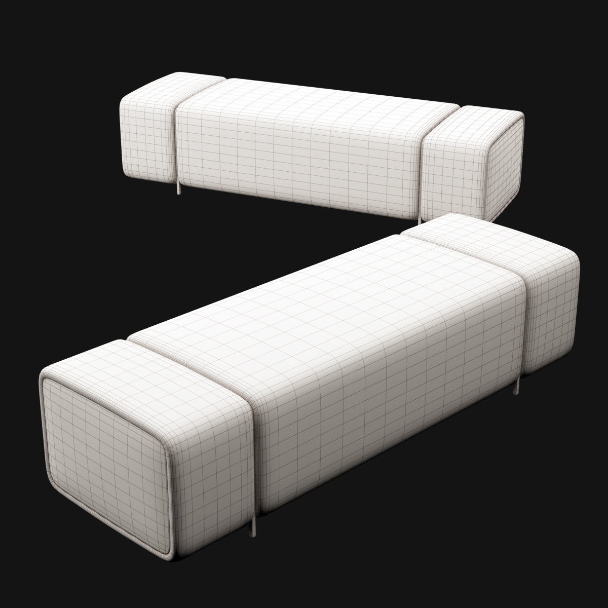 bed bench 8 3D model_5