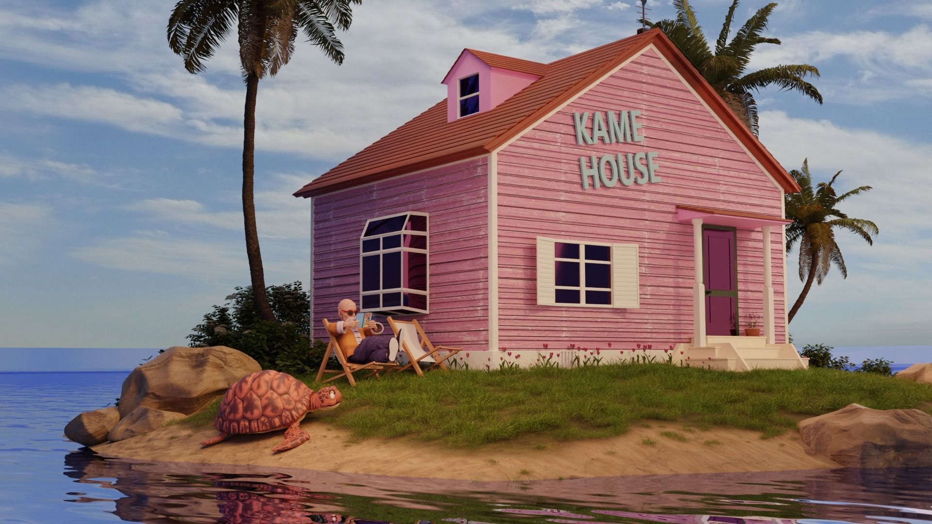3D Kame House - Blender Model 3D model_1