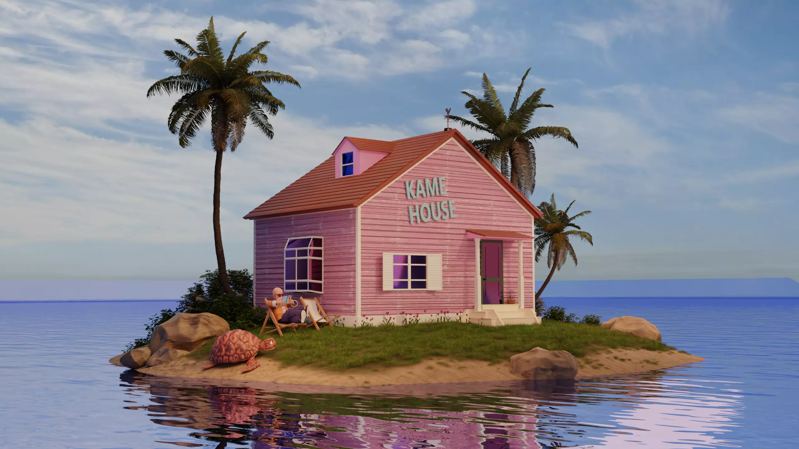 3D Kame House - Blender Model 3D model_0