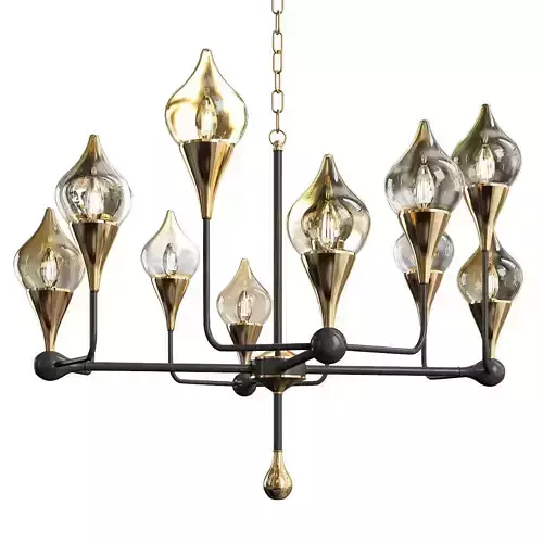 FASHION BRASS EXCLUSIVE CHANDELIER 3 Low-poly 3D model