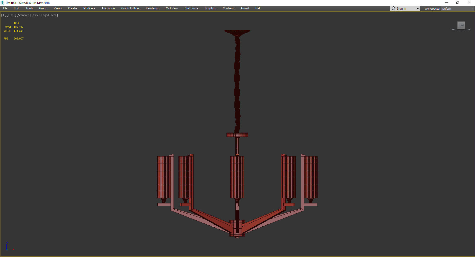 FASHION BRASS CHANDELIER 3 Low-poly 3D model_2