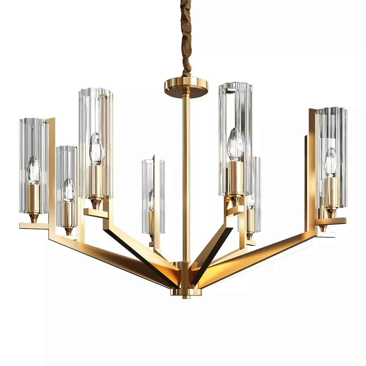FASHION BRASS CHANDELIER 3 Low-poly 3D model_0