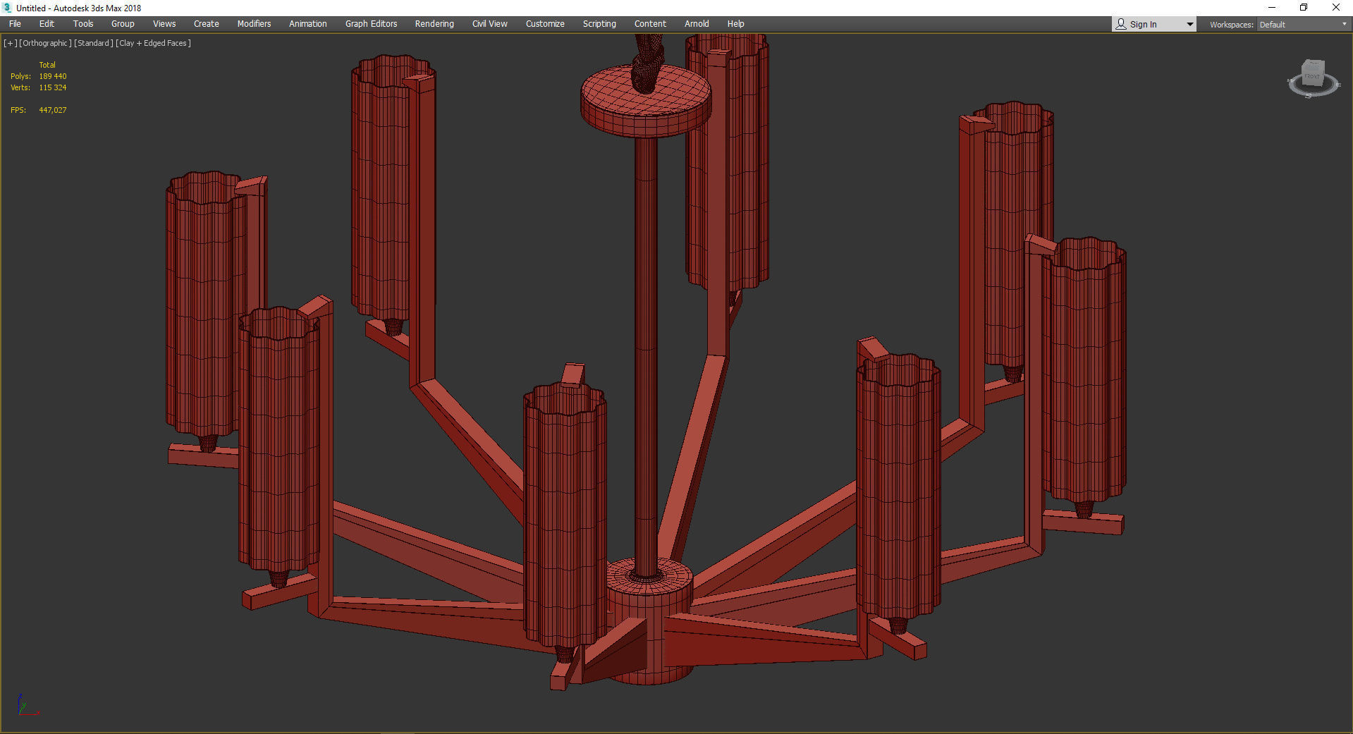 FASHION BRASS CHANDELIER 3 Low-poly 3D model_4