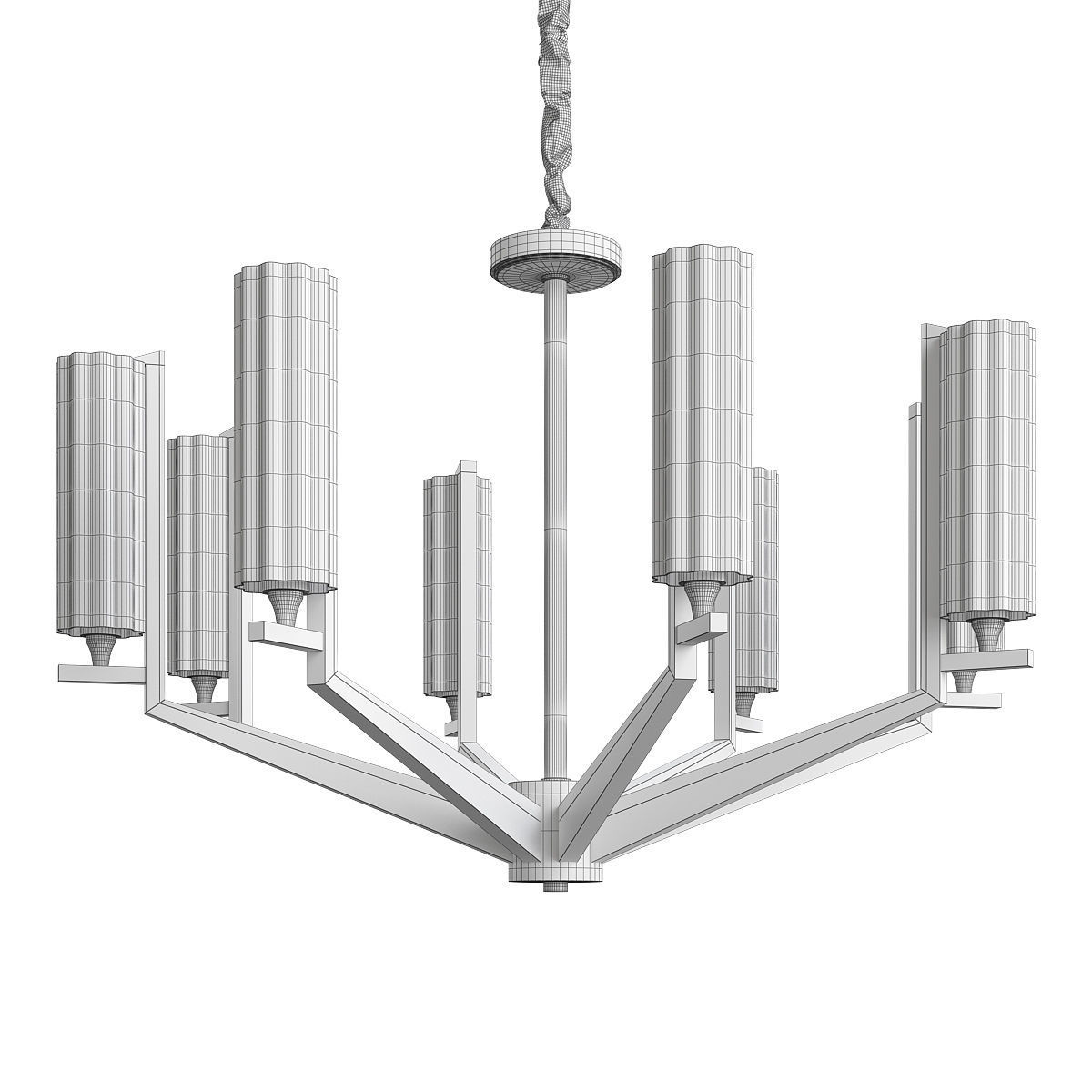 FASHION BRASS CHANDELIER 3 Low-poly 3D model_1