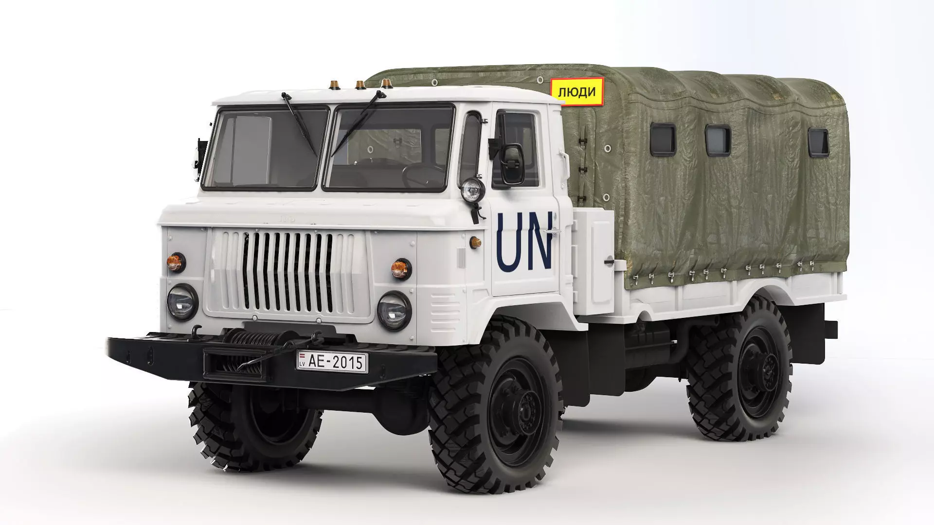 GAZ 66 A 1967 tarpaulin body 3D model_0