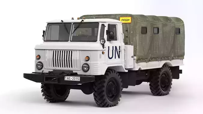 GAZ 66 A 1967 tarpaulin body 3D model