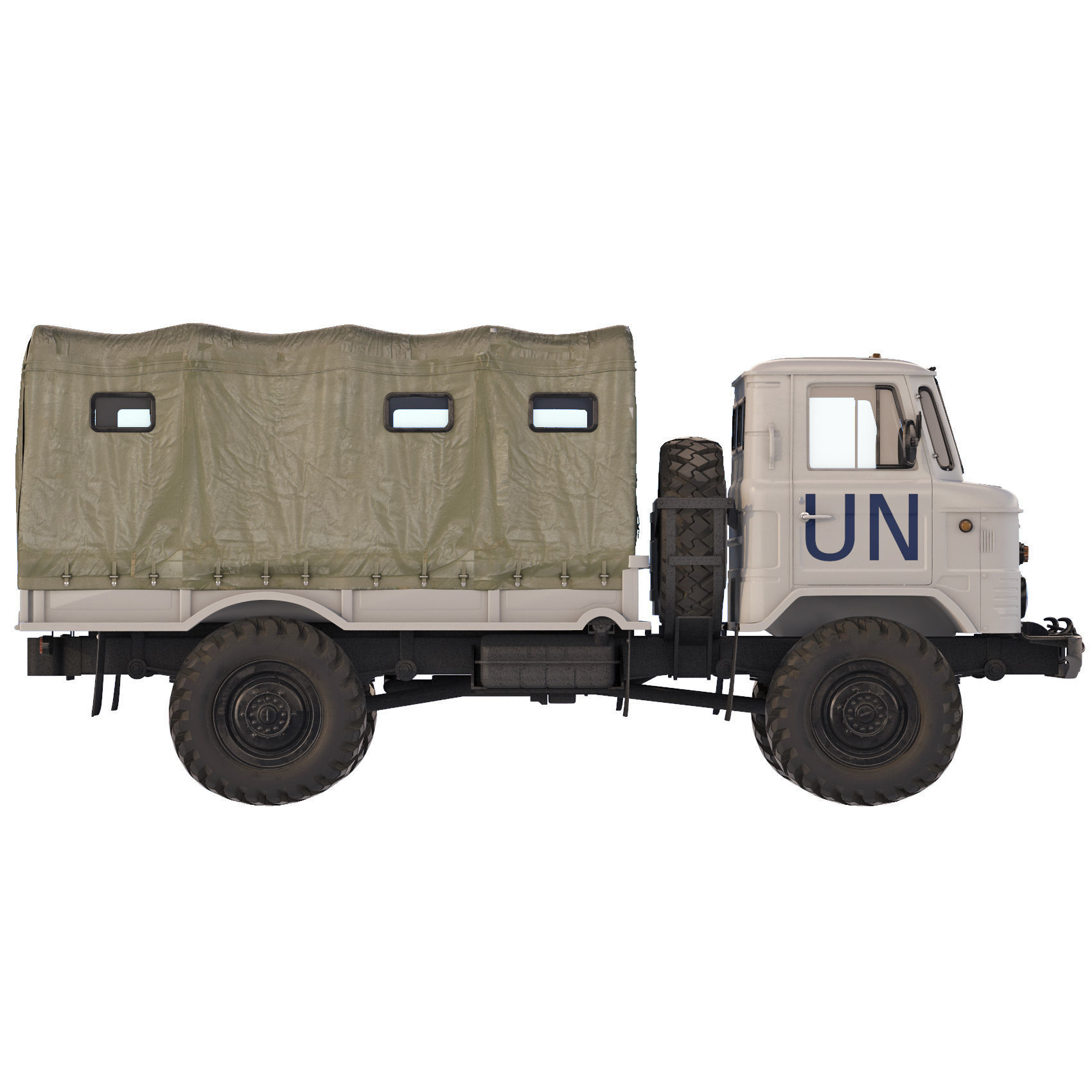 GAZ 66 A 1967 tarpaulin body 3D model_12