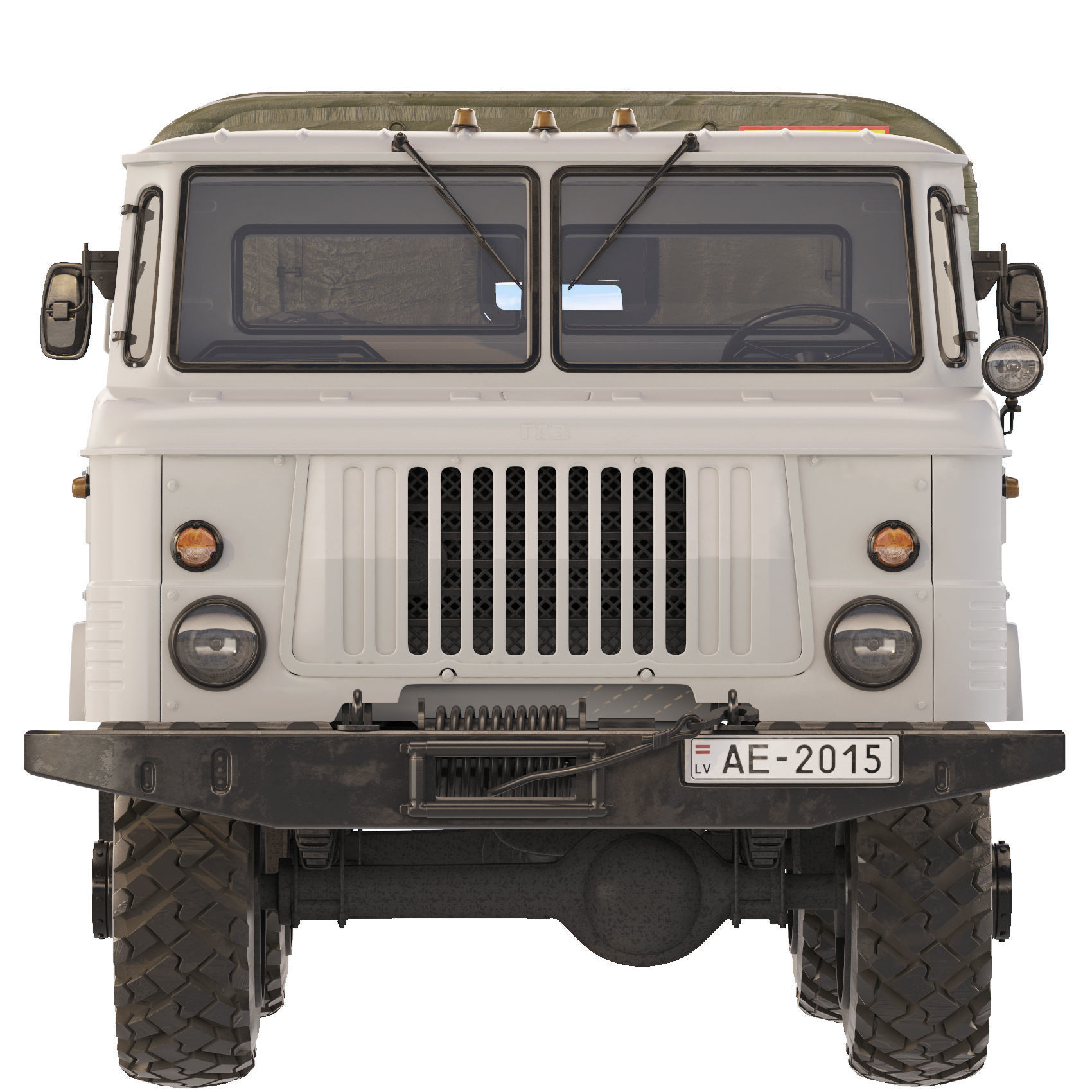 GAZ 66 A 1967 tarpaulin body 3D model_14