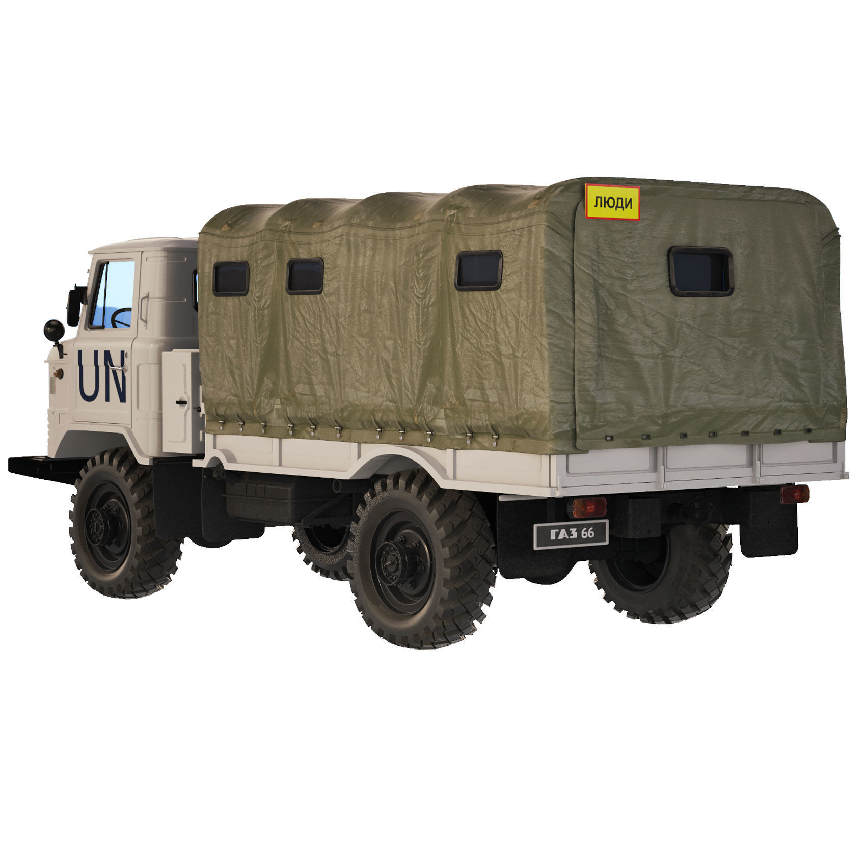 GAZ 66 A 1967 tarpaulin body 3D model_9